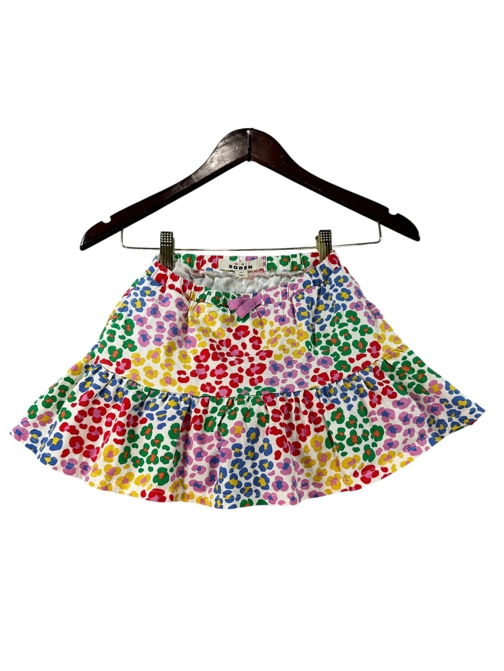 Mini Boden Girls Colorful Leopard Print Skirt Size 6-7Y